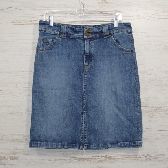 St. John's Bay Dresses & Skirts - St John's Bay  Denim Skirt with front slit Sz 12